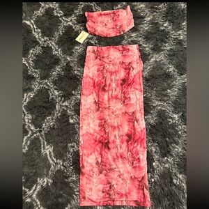 SHEIN Pink Marble Skirt Set